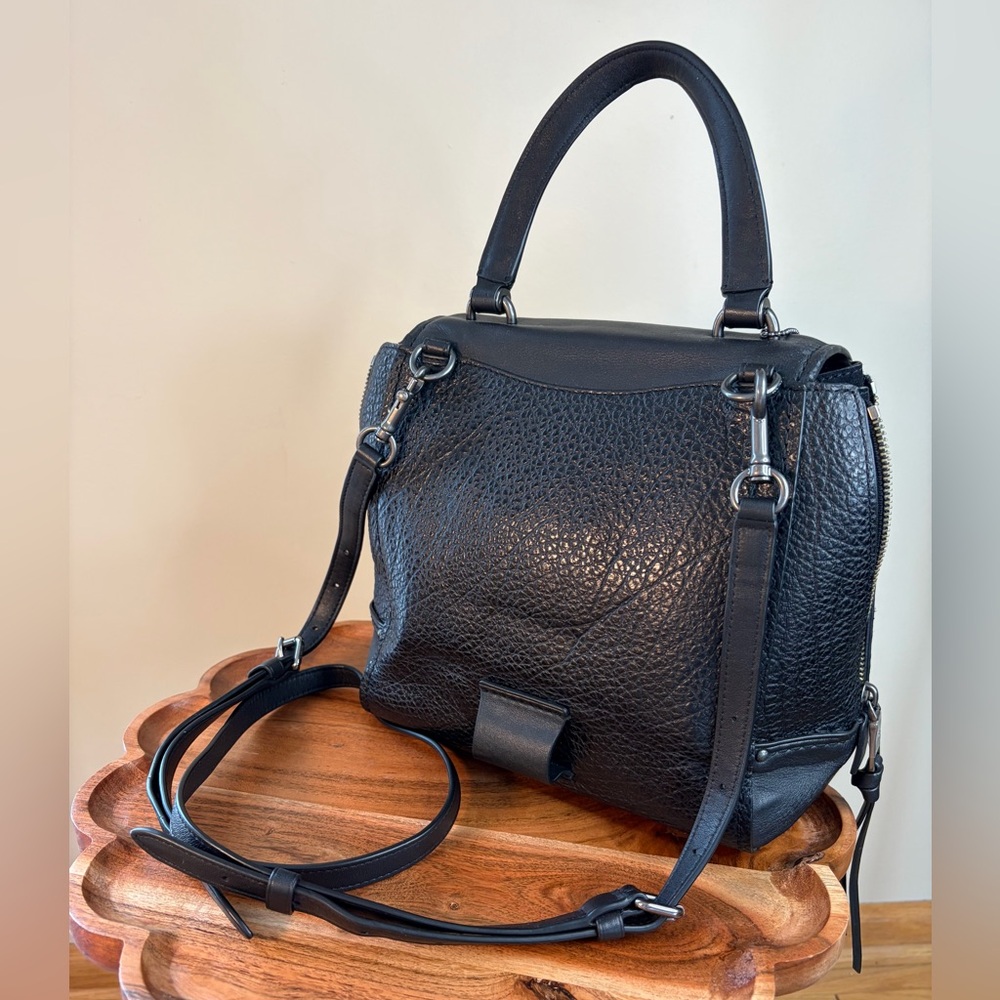 Coach Faye Black Leather Convertible Backpack Crossbody Satchel F30525 Like New - Picture 5 of 17